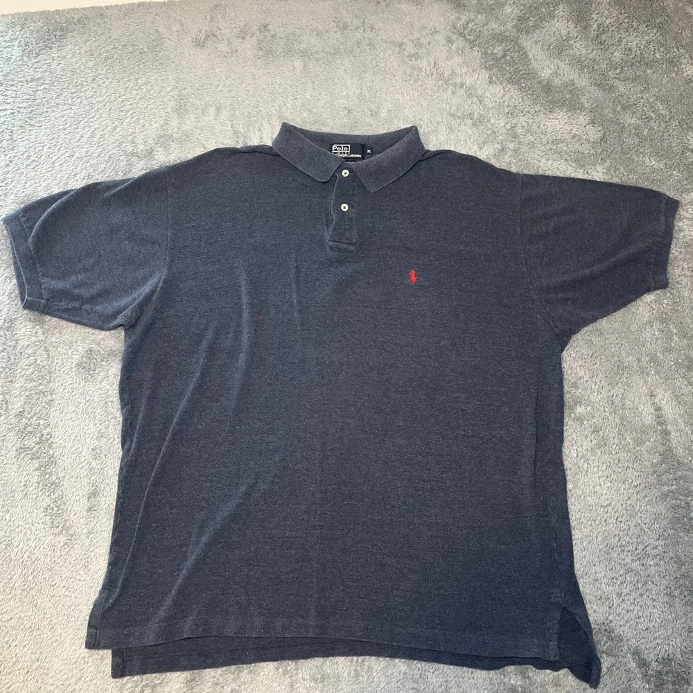 VTG Polo By Ralph Lauren Men's SZ XL Navy/Grey Short Sleeve Shirt Red Pony